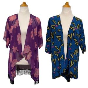 LulaRoe Bundle Lot of Two Kimono Cardigans Simply Comfortable & Monroe Size S